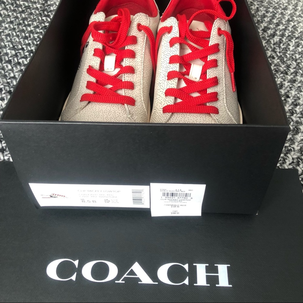COACH Disney Mickey Mouse X Keith Haring Clip Low Top Sneaker. - Picture 2 of 7